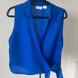 Cynthia Rowley Sleeveless Wrap Camisole - Cobalt Blue